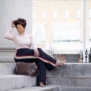 Navy Blue Sport Stripped Pants